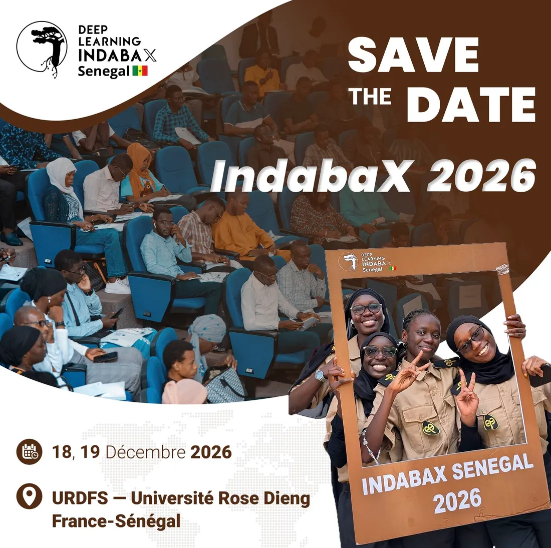 Affiche officielle de IndabaX Sénégal 2026